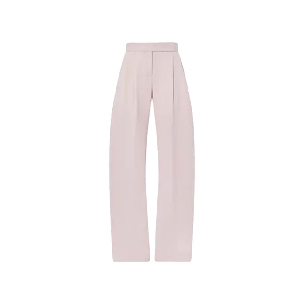 Pleated Virgin Wool Blend Trousers — Beige