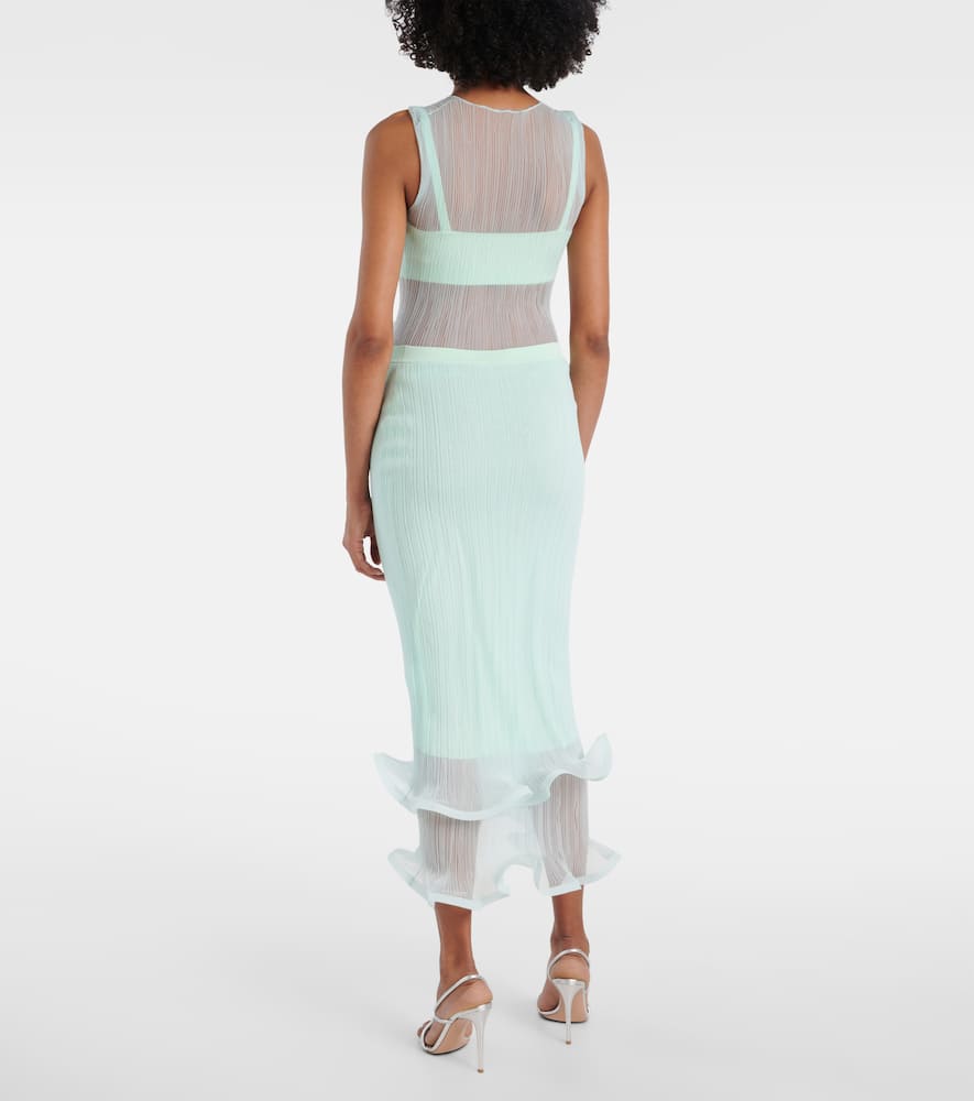 Kelso Knit semi-sheer midi skirt