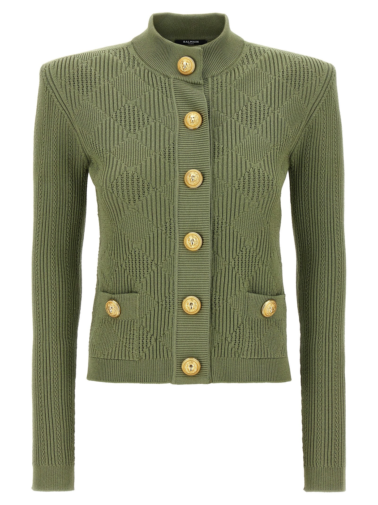 Gingham pattern cardigan - Green