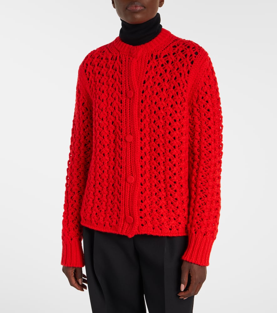 Open-knit wool cardigan