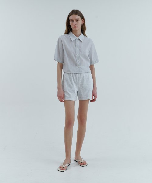 Terry half pants_LIGHT GRAY