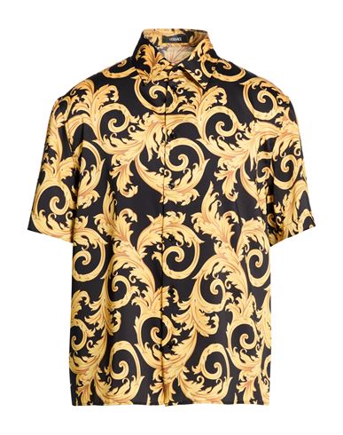 Man Shirt Black Size 38 Polyester