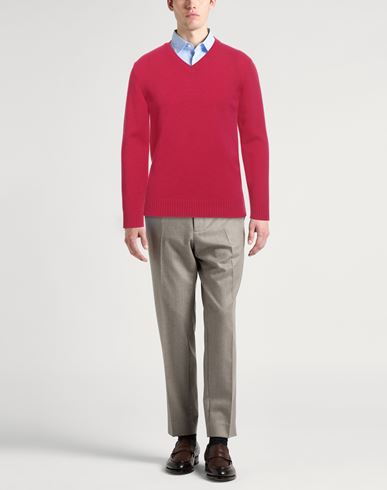 Man Sweater Fuchsia Size 38 Merino Wool, Cashmere
