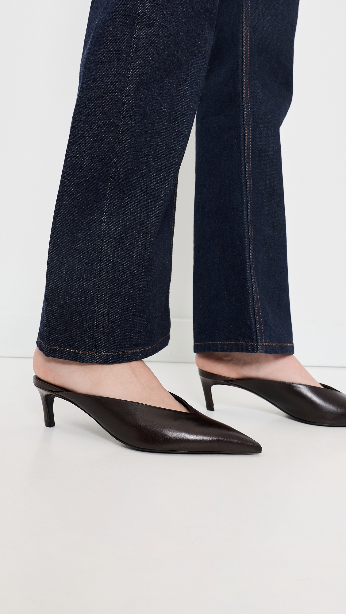 Loren Mid Mules Dark Brown