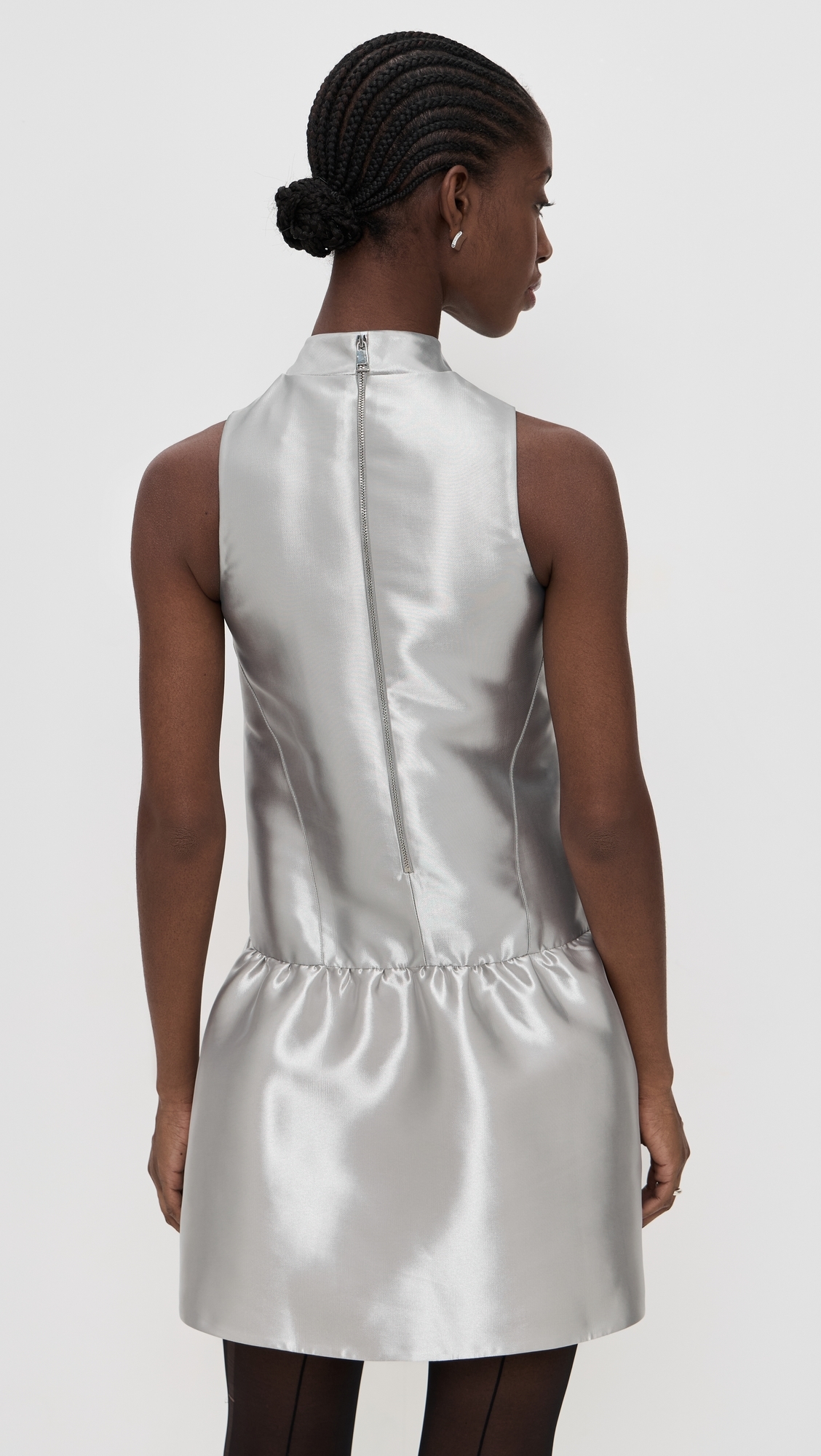 Blaze Satin Mini Dress Silver