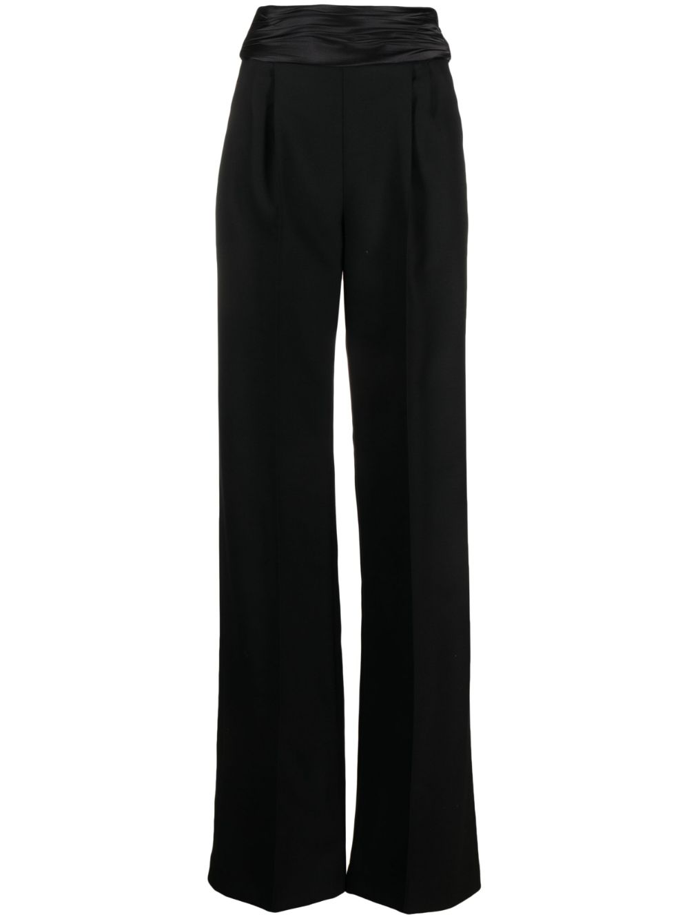 Sash-detail tailored wool trousers - Black