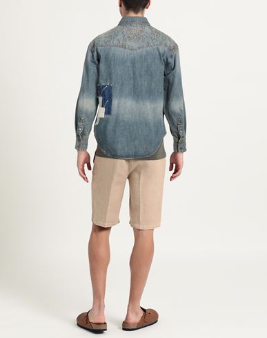 Man Denim outerwear Blue Size M Cotton