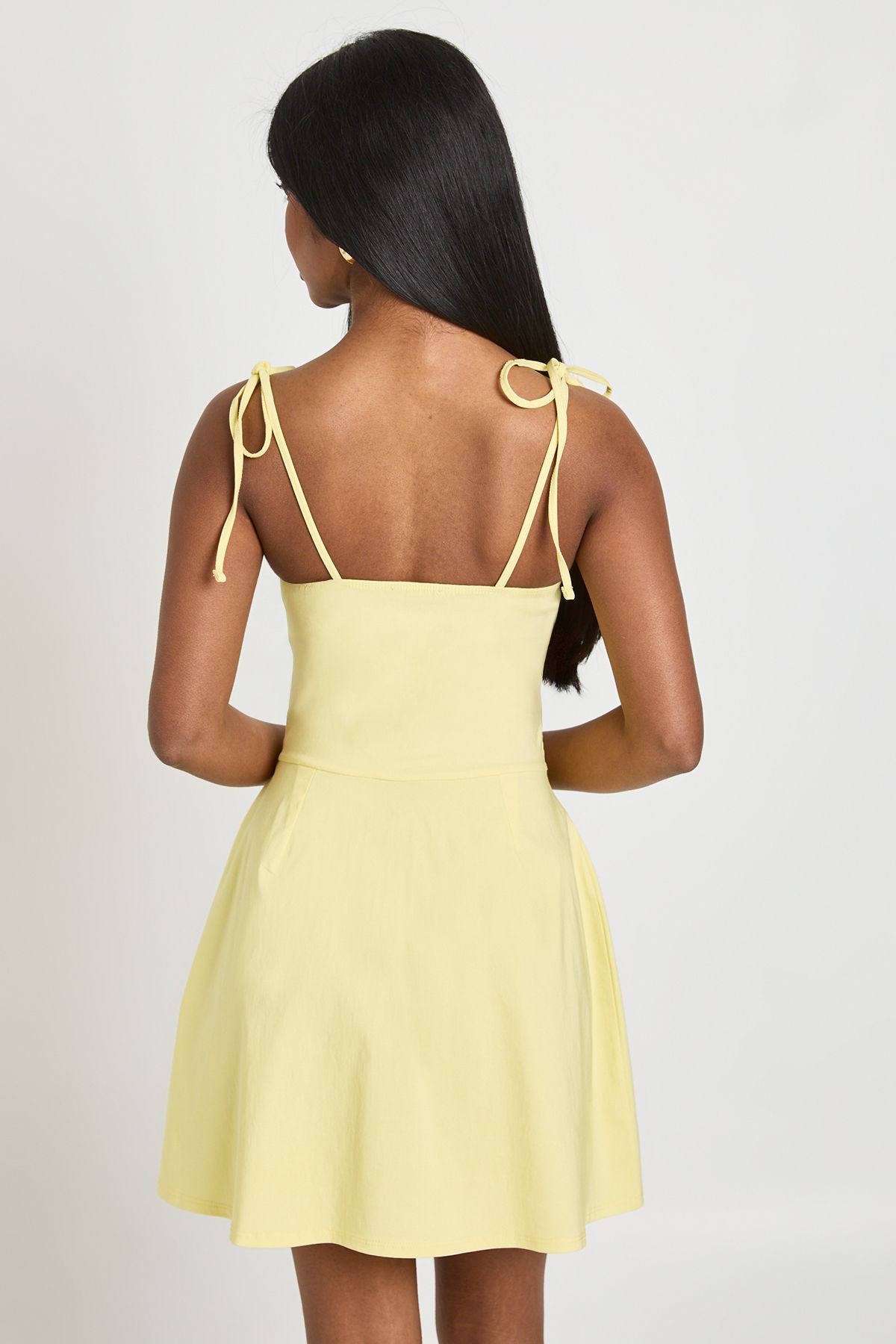Boohoo Womens Bengaline Button Through Cami Dress - Yellow Viscose