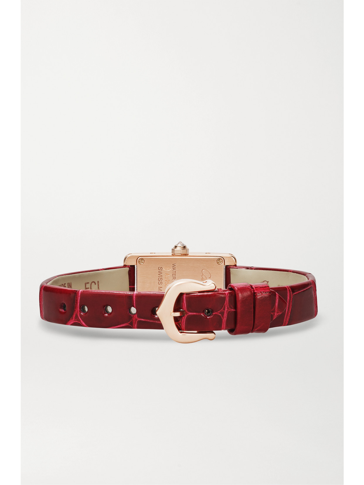 Tank Américaine 28mm Mini 18-karat Rose Gold, Diamond And Alligator Watch - One size