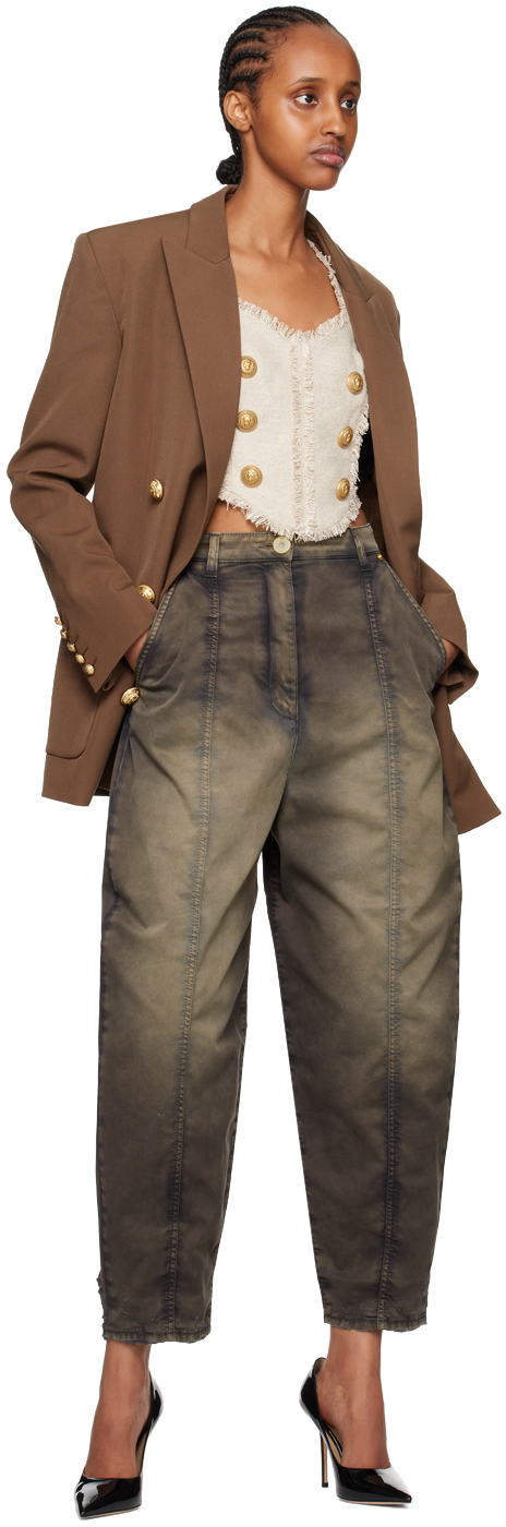 Brown double breasted blazer