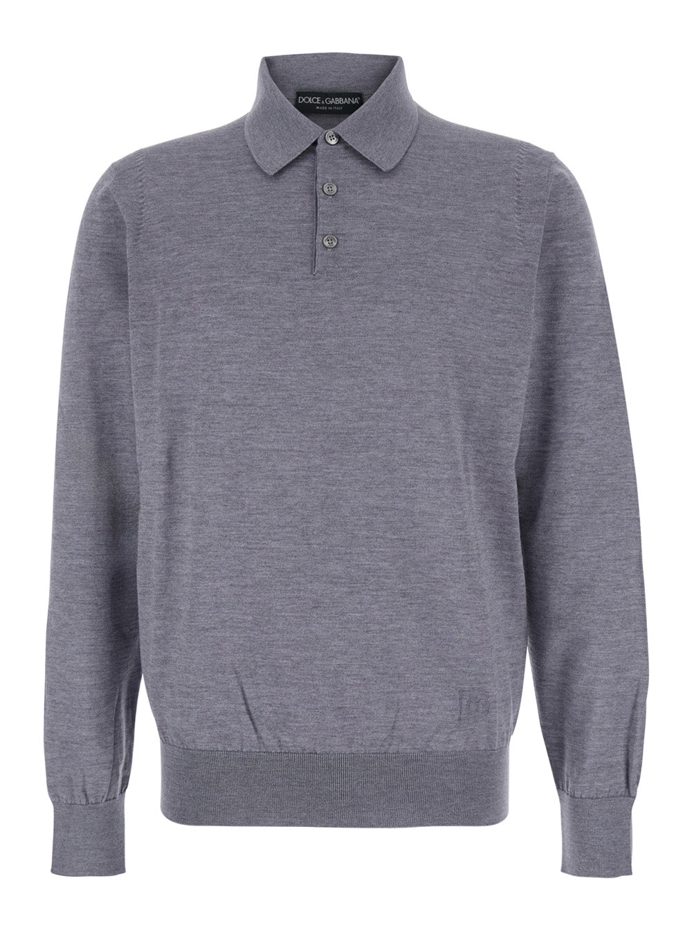 Virgin Wool Polo Shirt — Gray