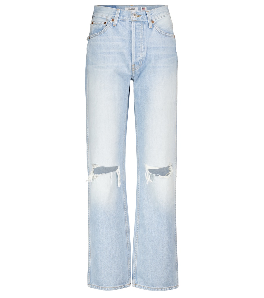 Loose high-rise straight jeans