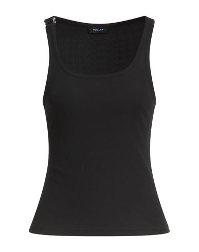 Woman Tank top Black Size L Cotton, Elastane