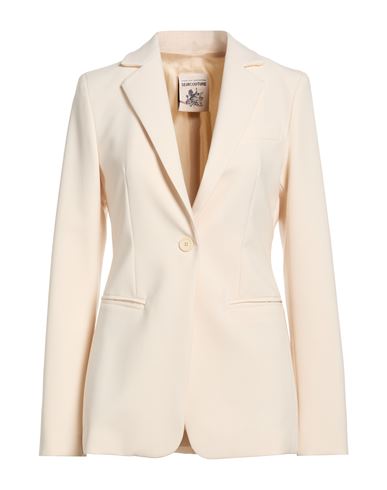 Woman Blazer Ivory Size 10 Polyester, Virgin Wool, Elastane