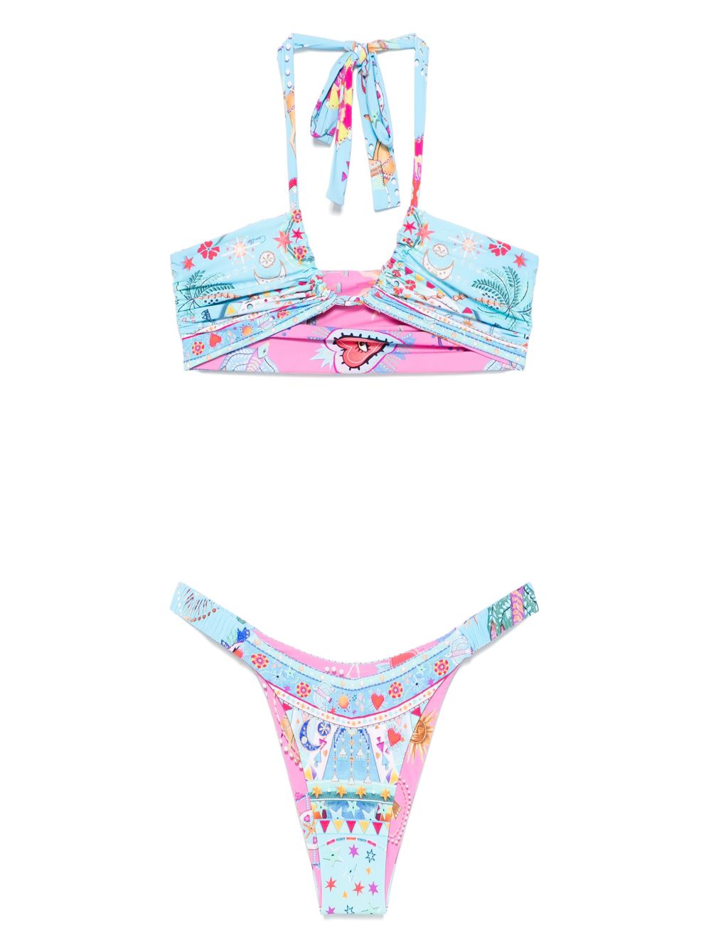 Reversible printed bikini - Blue