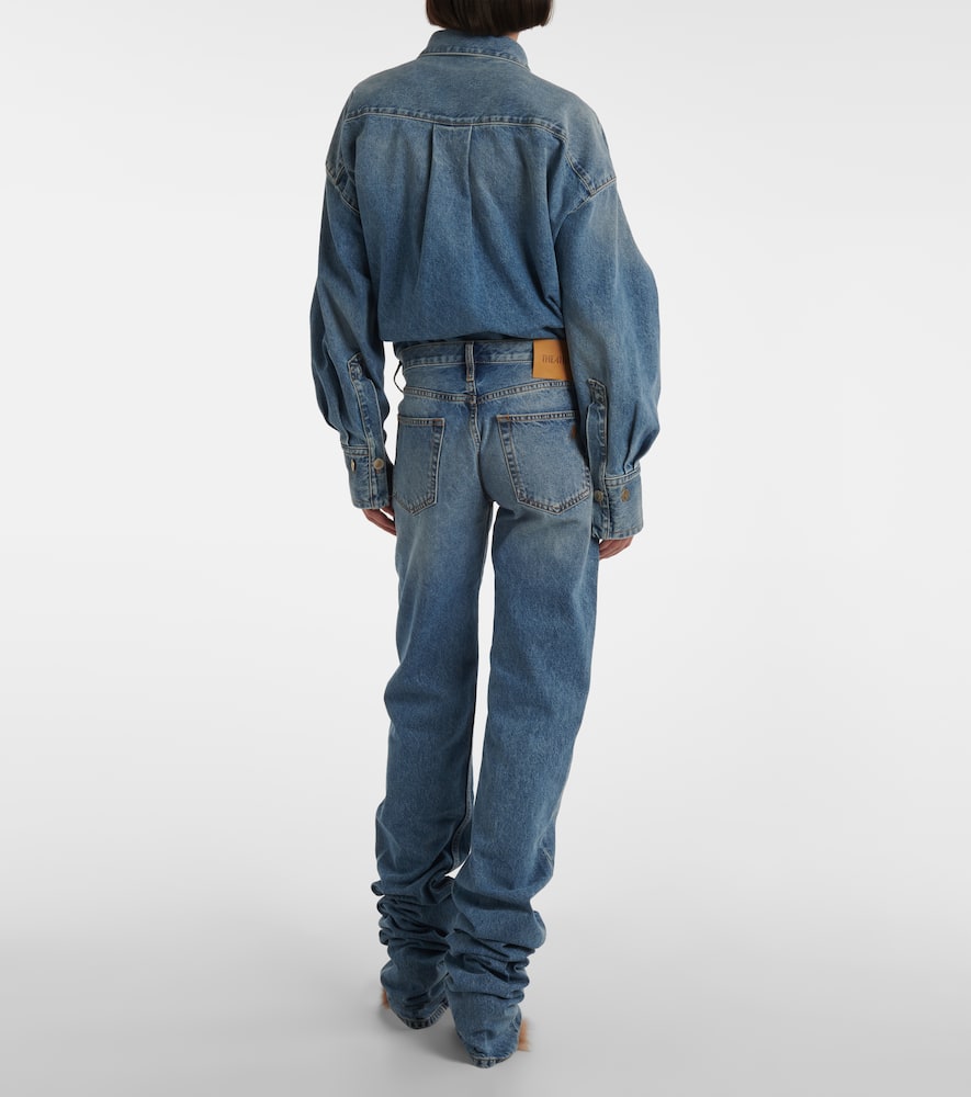 Mid-rise straight jeans