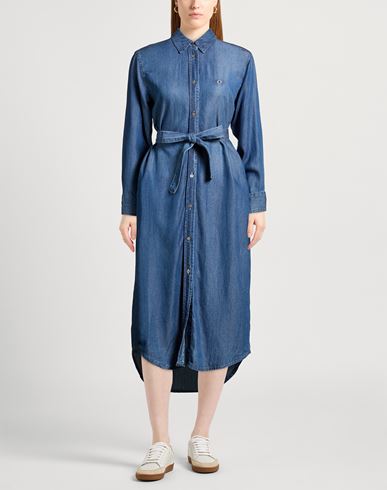 Woman Midi dress Blue Size 6 Lyocell