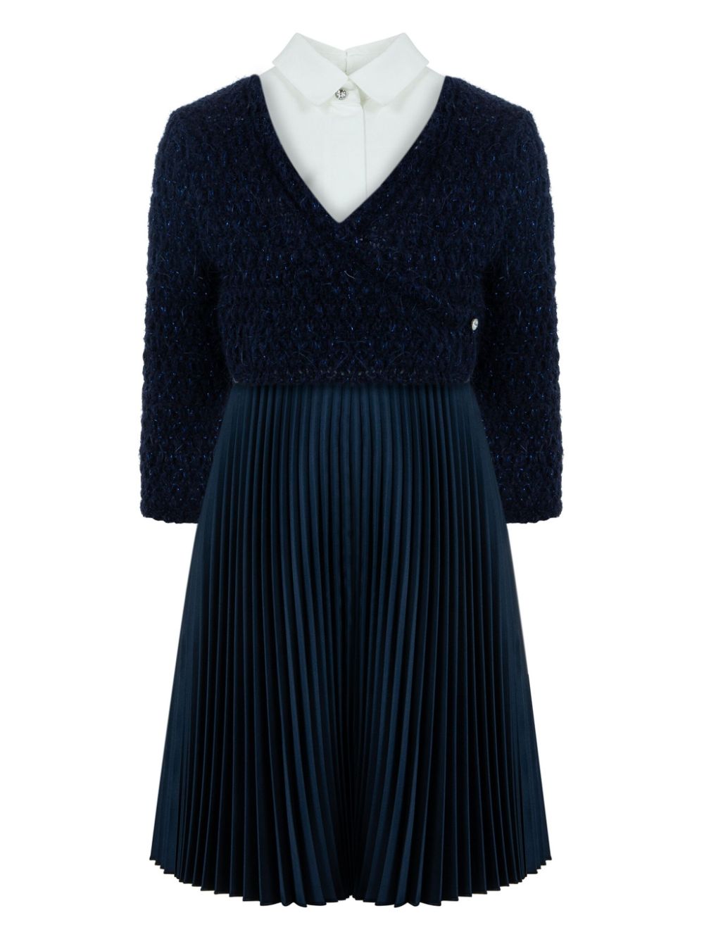 Pleat-skirt dress set - Blue