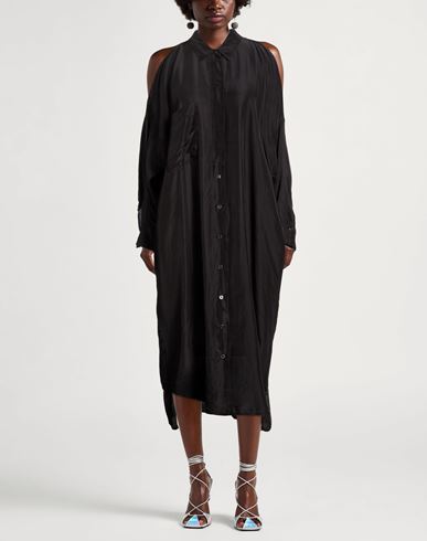 Woman Midi dress Charcoal Size 10 Silk
