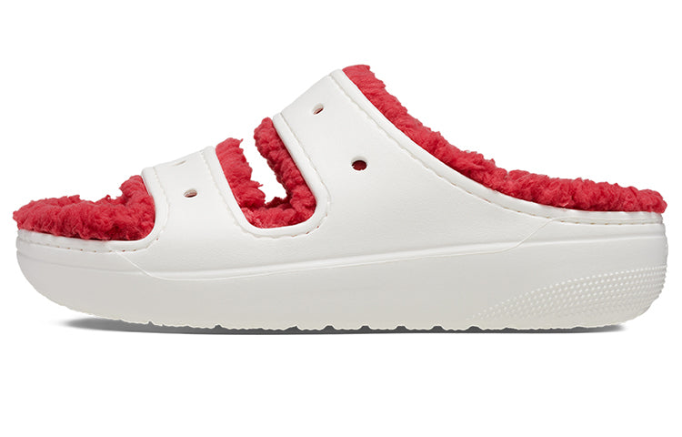 (WMNS) Classic Cozzzy Holiday Sweater Sandal 'White Red'