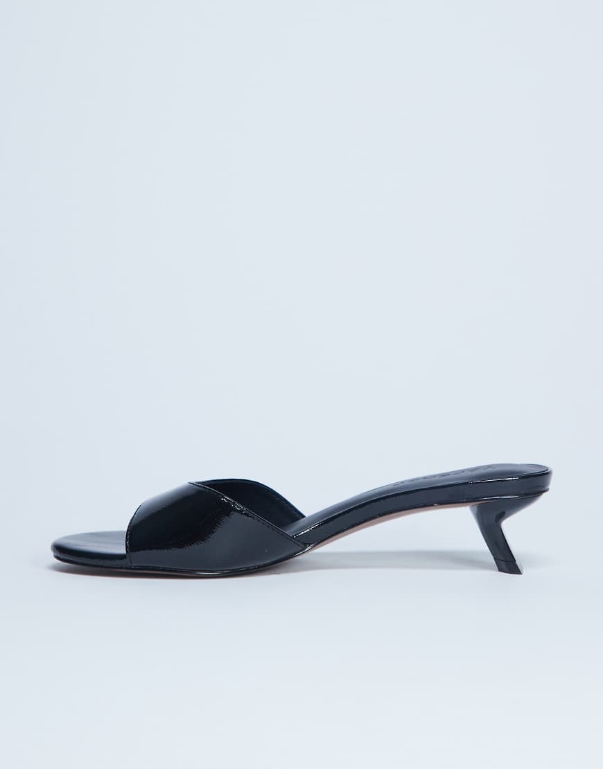 Ivee kitten heel mule in black