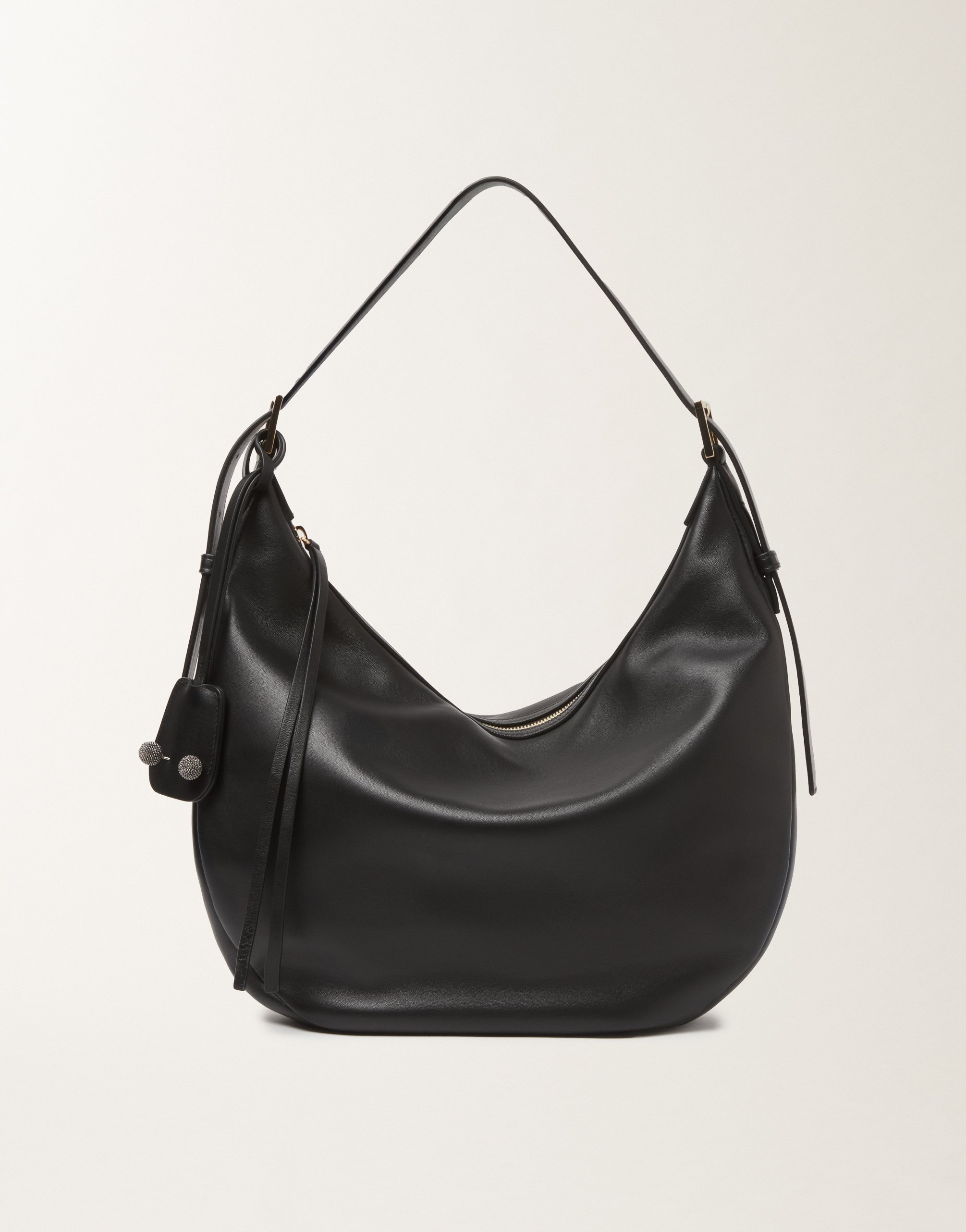 Black nappa hobo bag