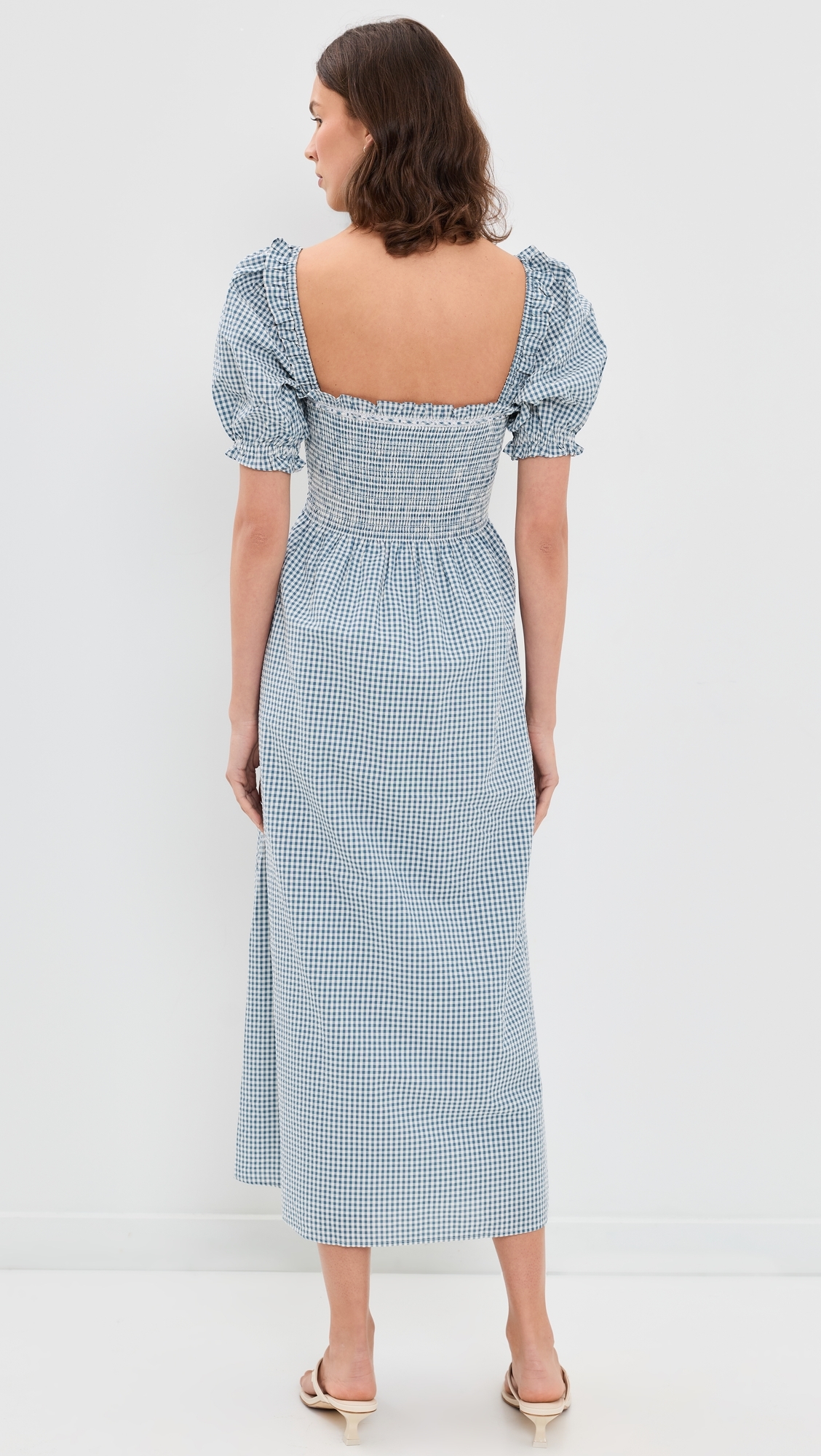The Scarlett Midi Nap Dress Teal Gingham