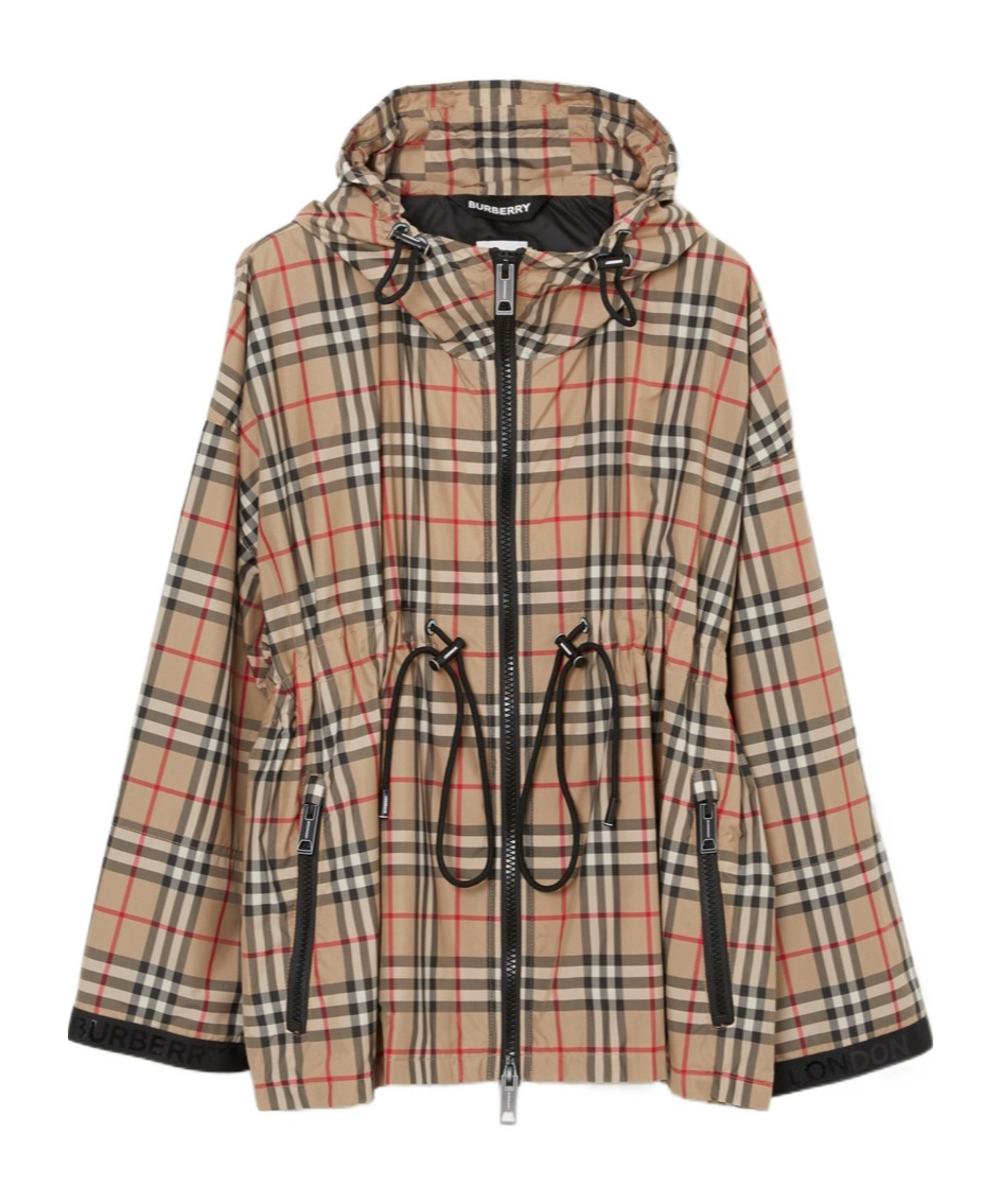 Vintage Check drawstring waist jacket