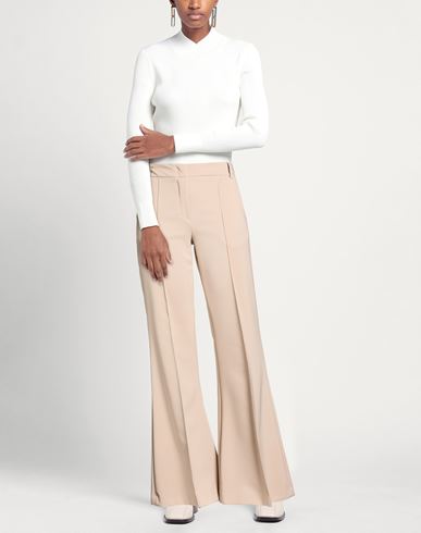 Woman Pants Sand Size 6 Polyester, Elastane