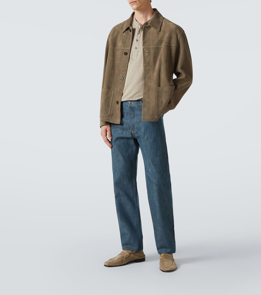 Thom Sweeney Linen-blend Henley shirt