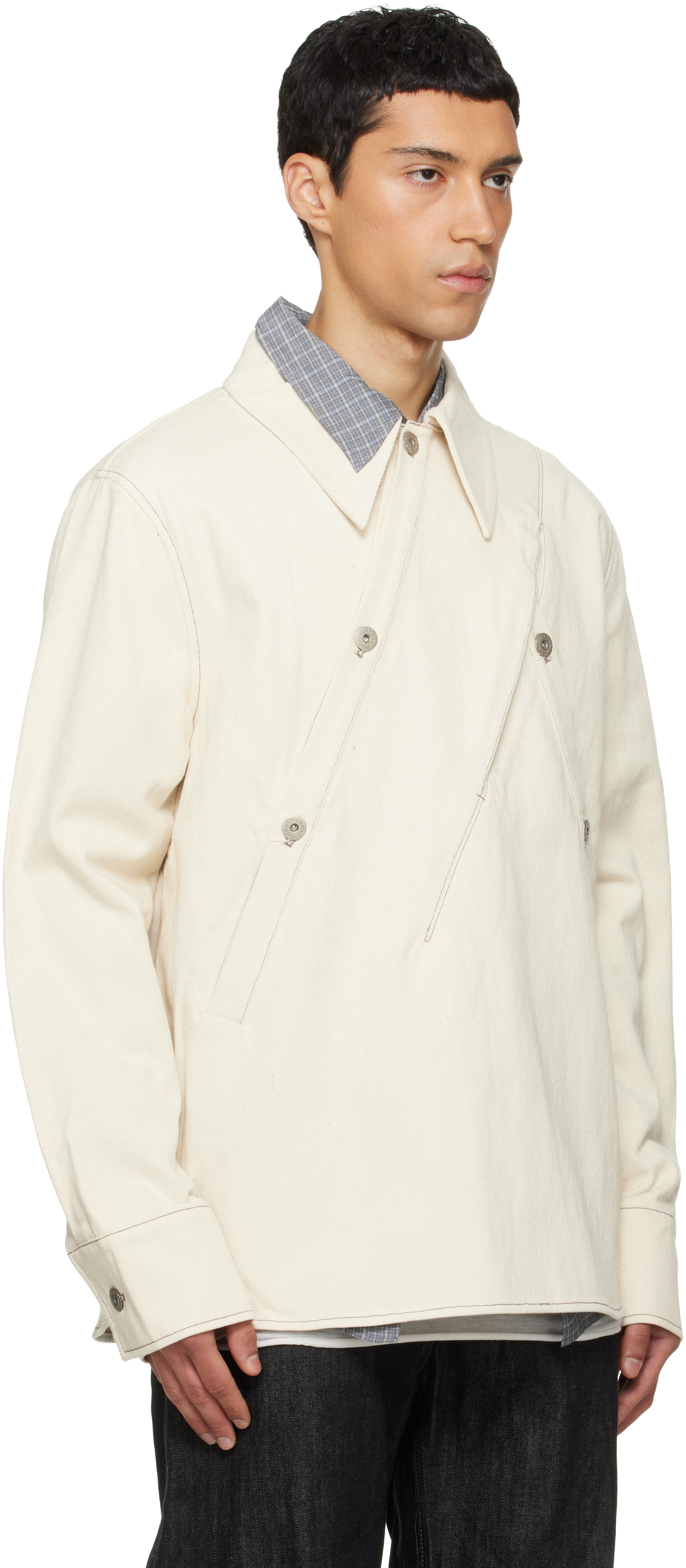 Beige Overall Selvedge Denim Shirt