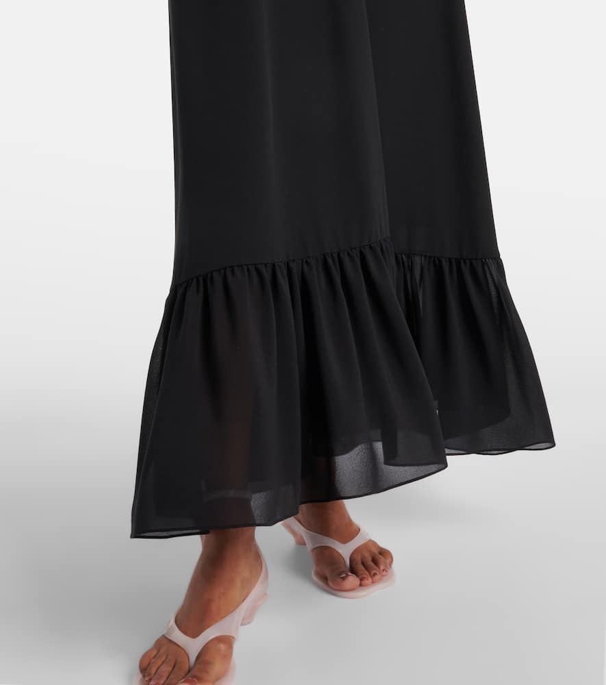 Chloé Lace-trimmed silk chiffon midi dress