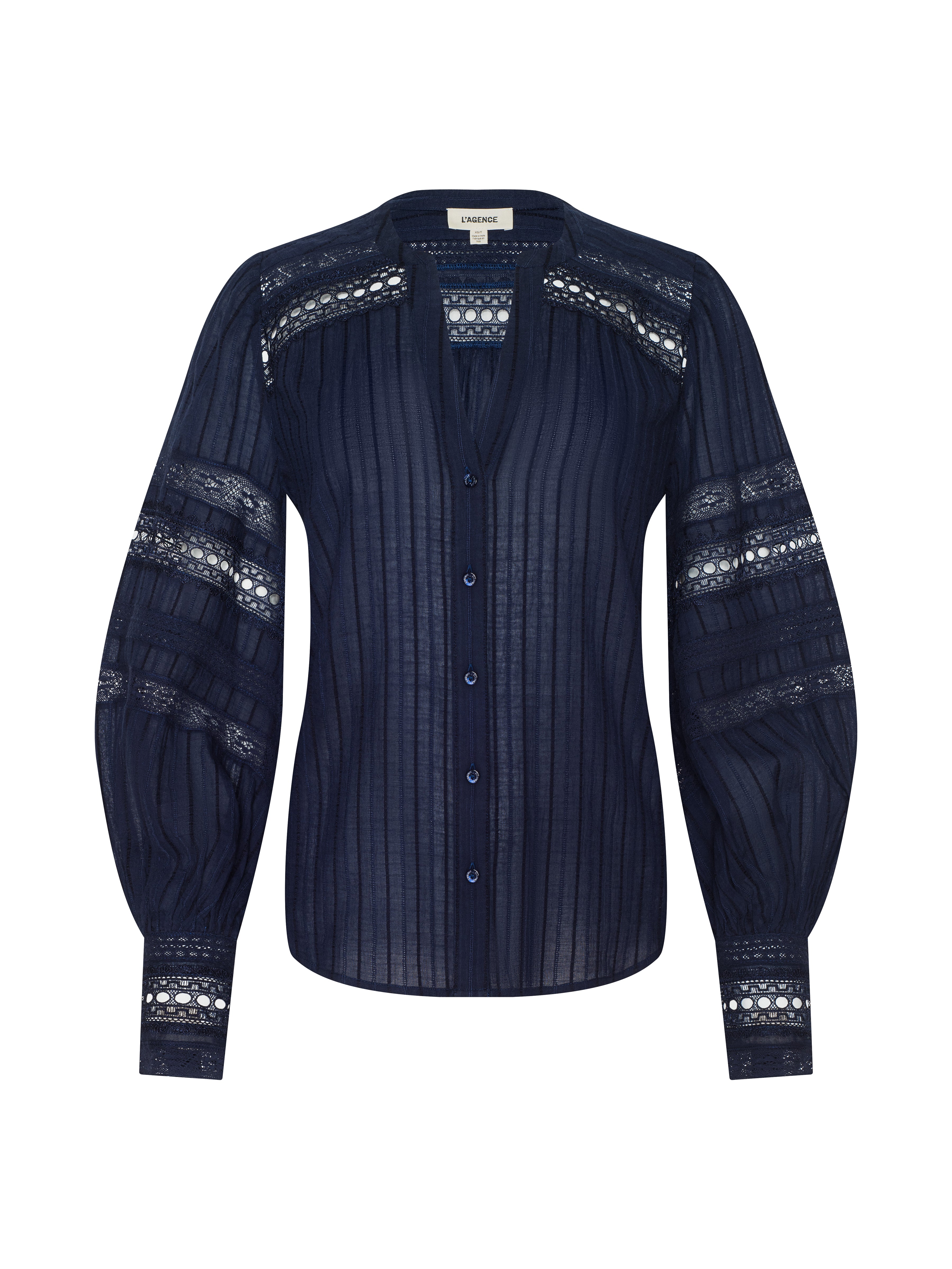 Kiera Blouse Top In Navy