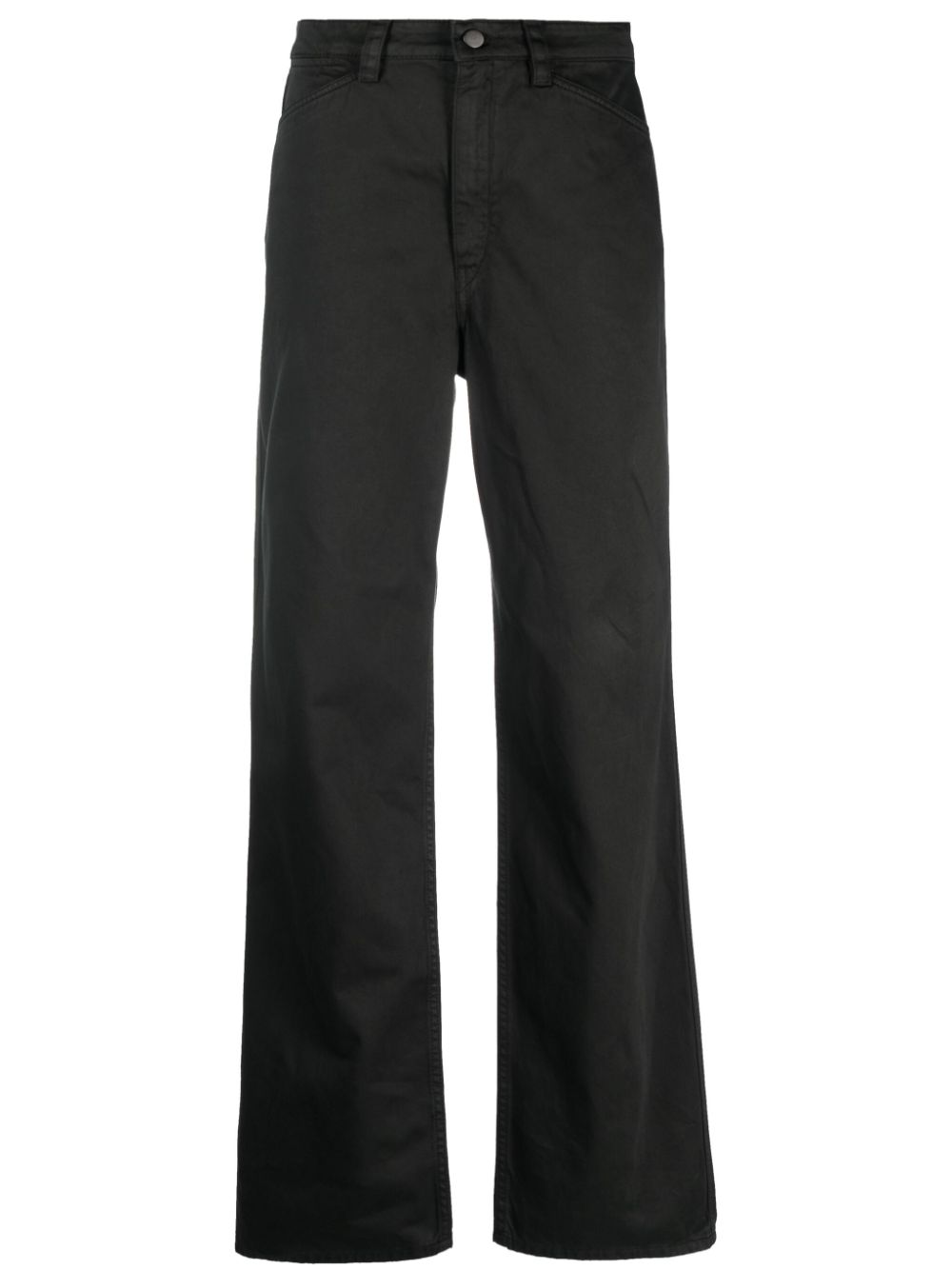 Wide-leg cotton trousers - Green