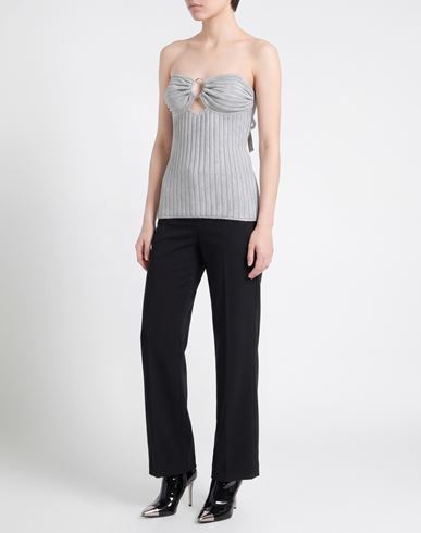 Woman Top Silver Size XS Cotton, Virgin Wool, Polyester