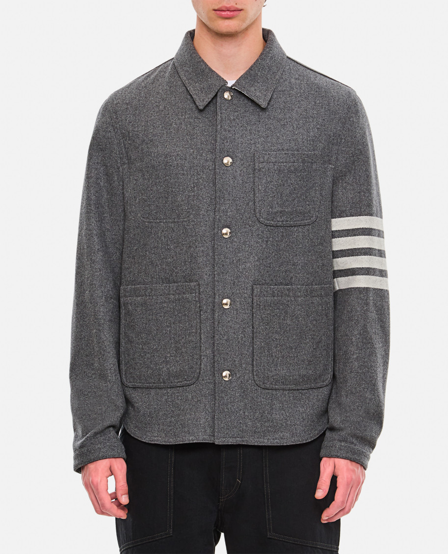 4 Bar Grey Wool Blend Jacket