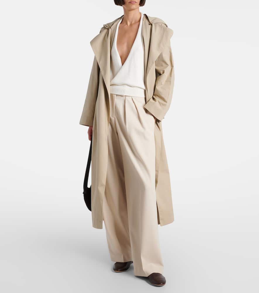 Cotton gabardine trench coat
