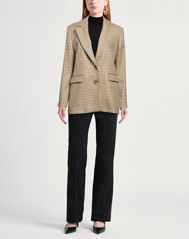 Woman Blazer Beige Size 6 Virgin Wool