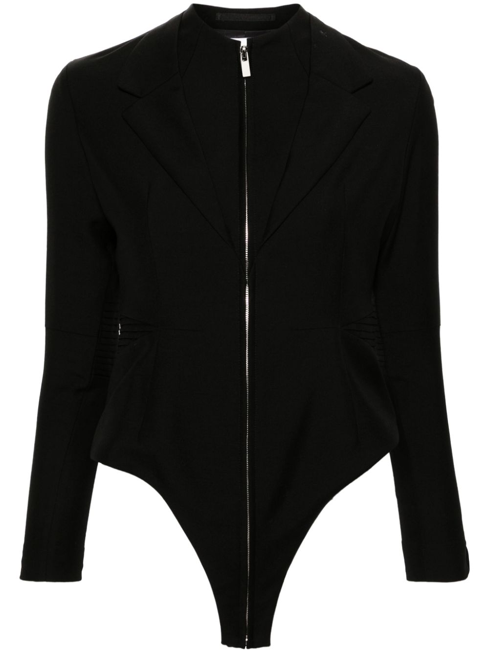 Pintuck-detailing tailored bodysuit - Black