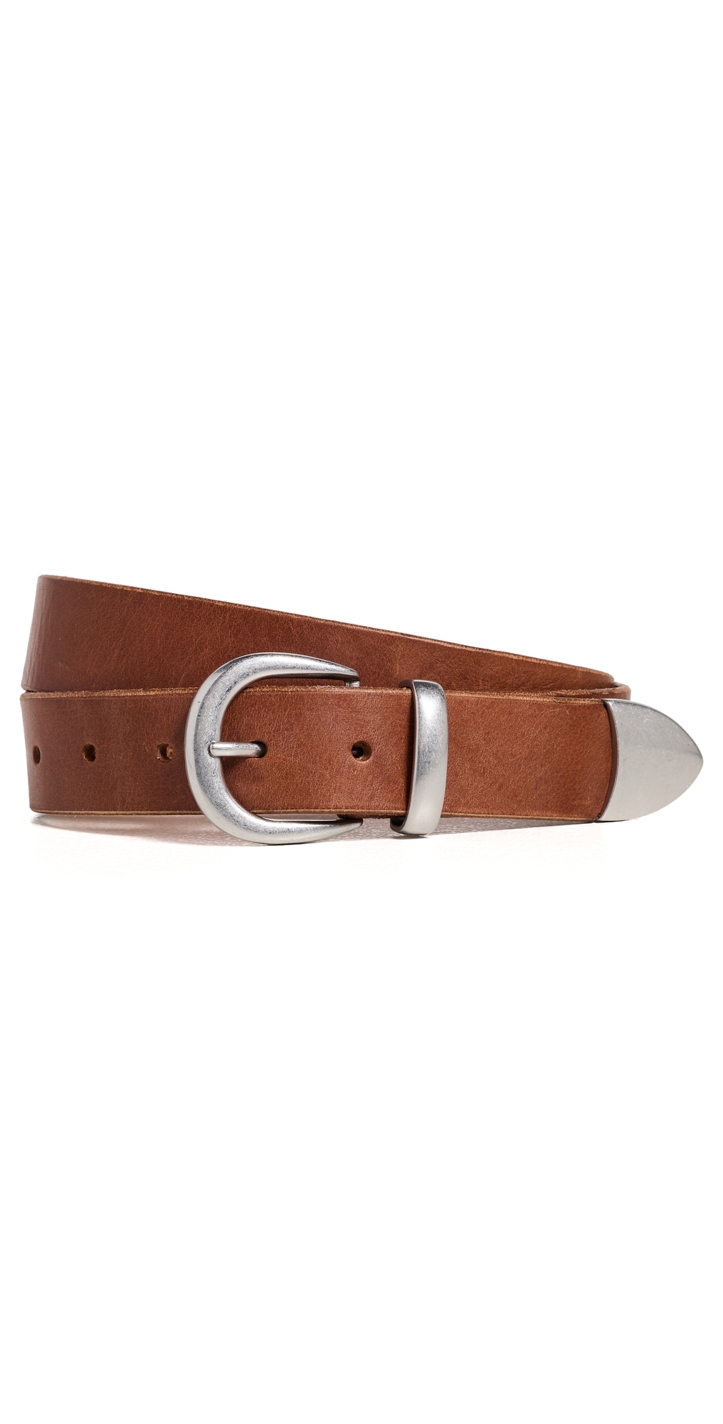 Western Bridle Leather Belt Brown