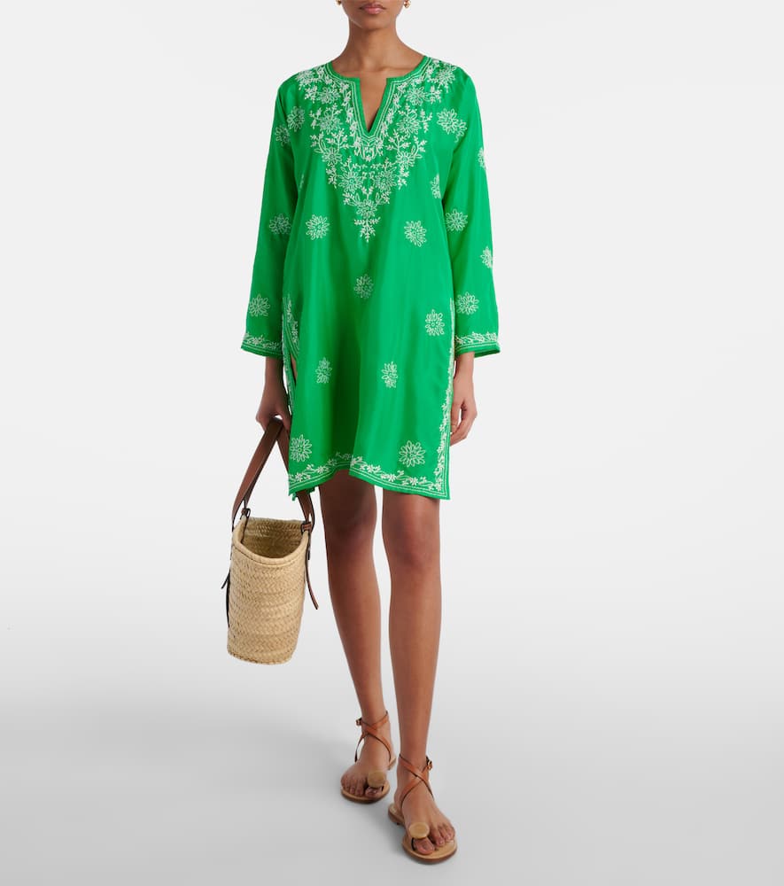 Embroidered silk tunic
