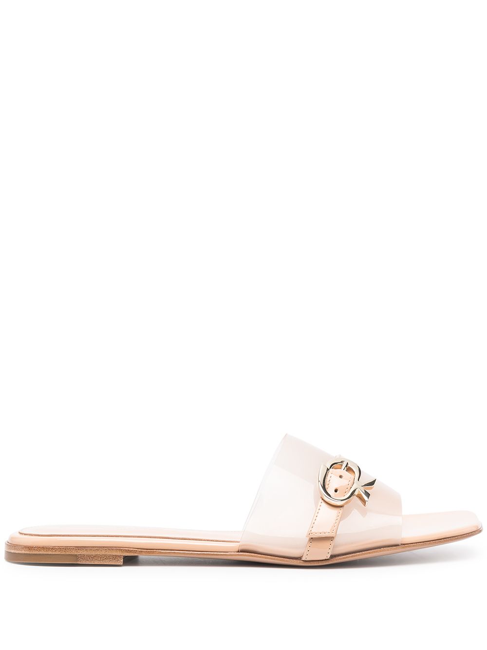 Buckle-detail square-toe sandals - Neutrals