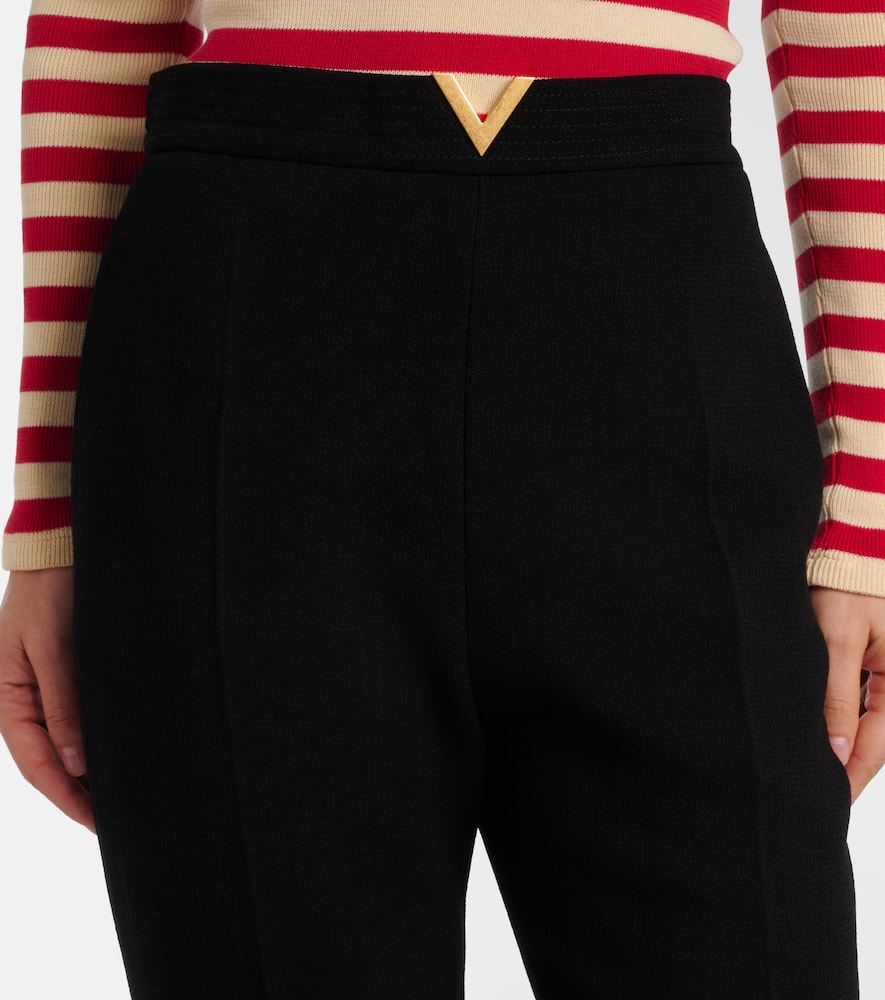 VLogo virgin wool crêpe straight pants