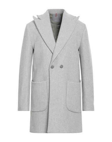 Man Coat Light grey Size 40 Wool, Polyester