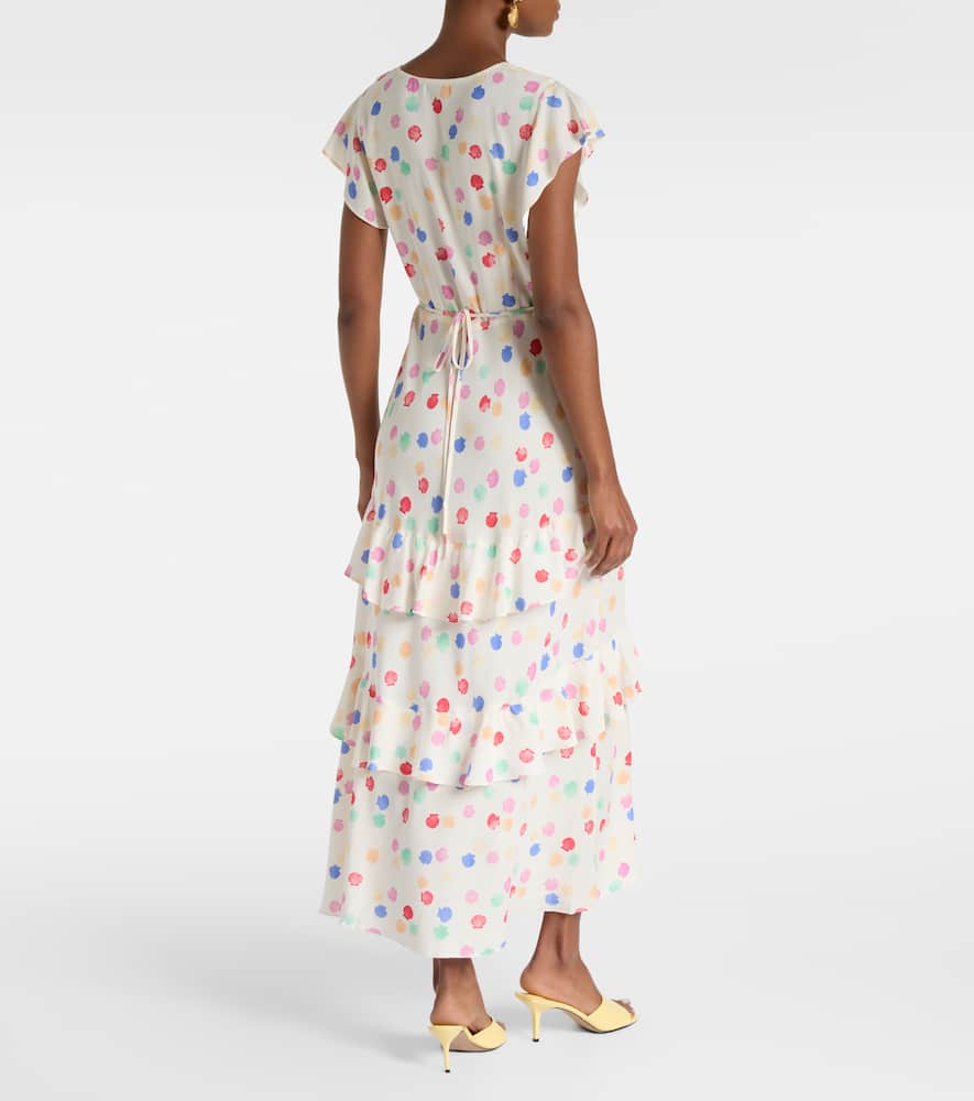 Meena polka-dot tiered maxi dress