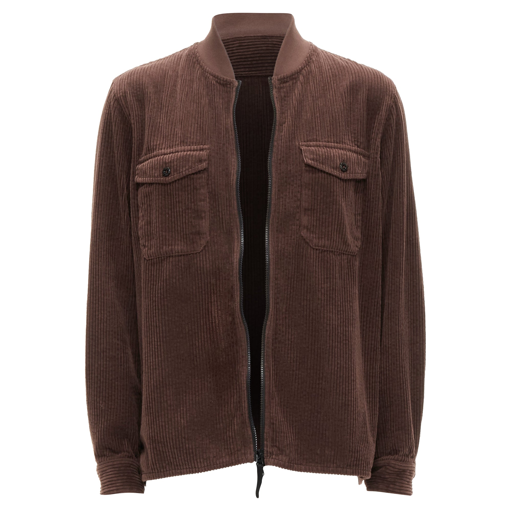 Corduroy trucker pocket zip up bomber jacket