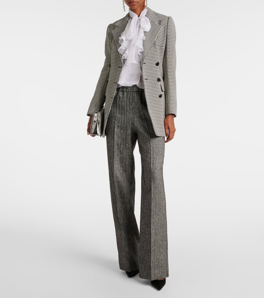 High-rise wool-blend wide-leg pants