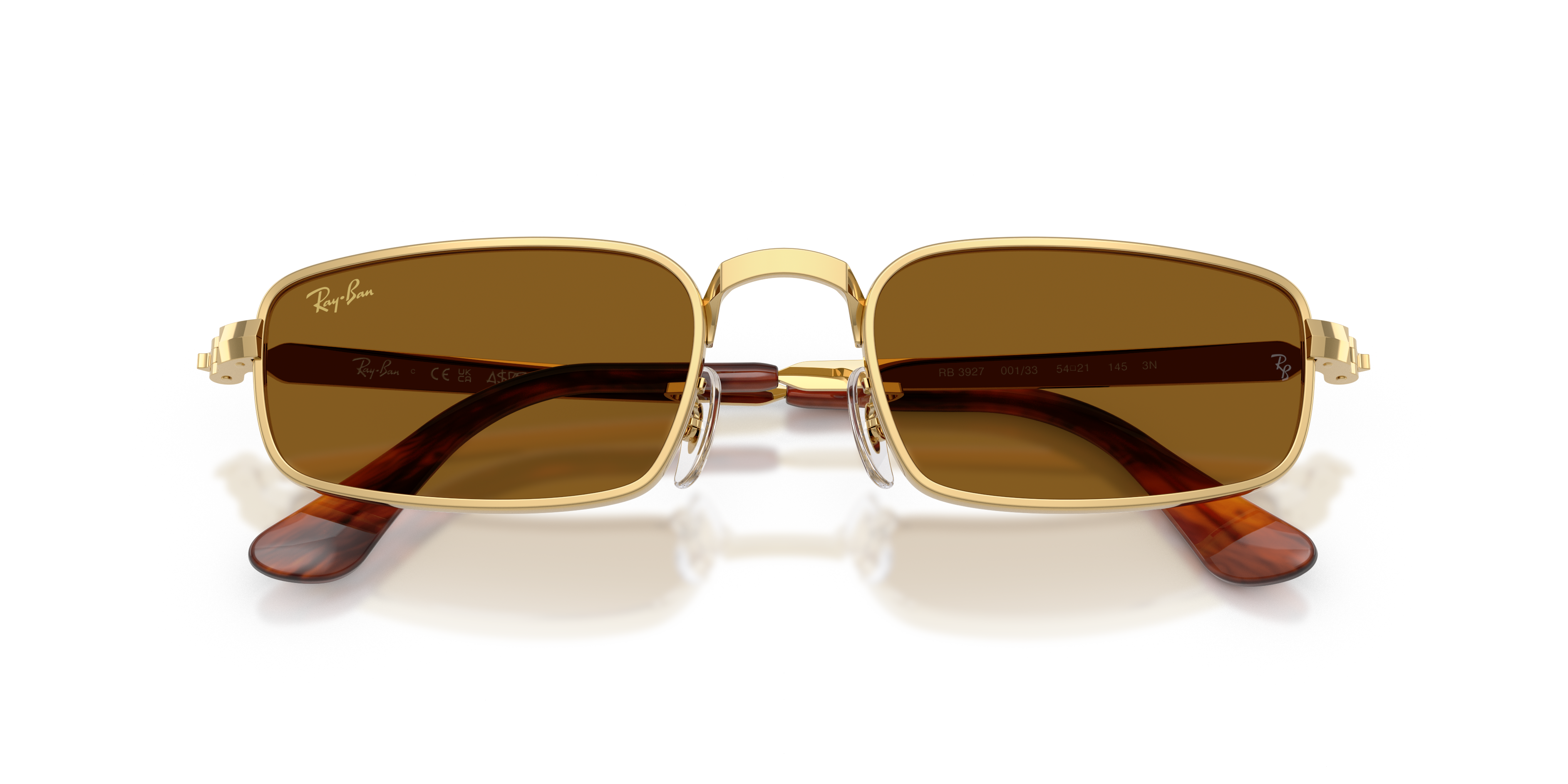 Ray - Ban Unisex Ray - Ban A$AP Rocky RB3927 001/33 Gafas de sol Metal Oro Marrón Pillow Norma