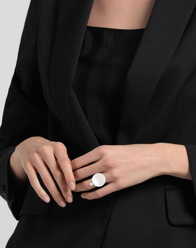Givenchy Woman Ring Cream Size 6 Brass