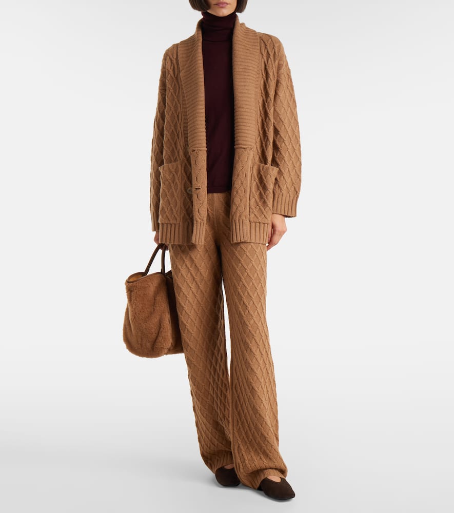 Mirca waffle-knit camel hair cardigan